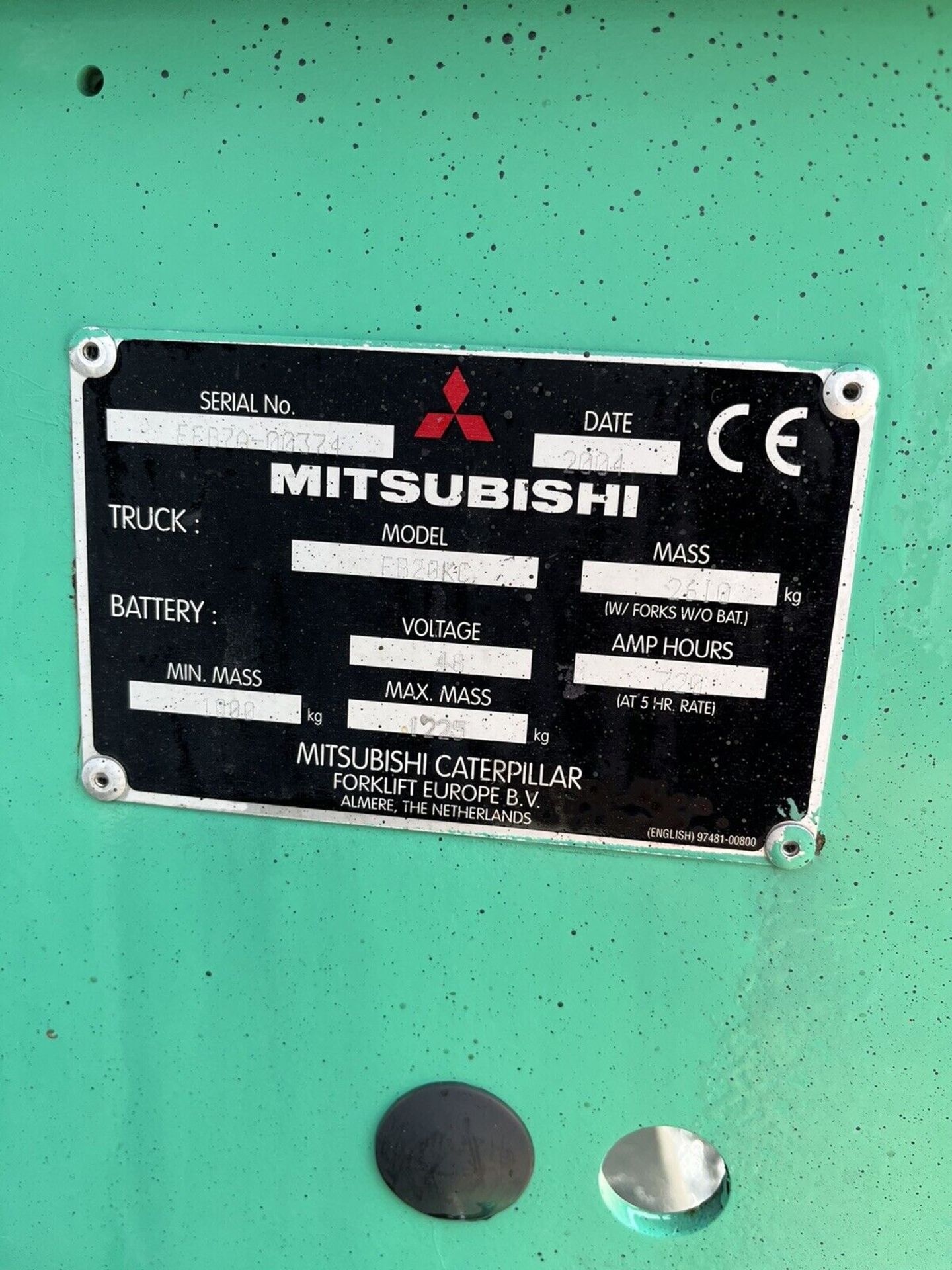Mitsubishi 2 Tonne Electric forklift truck Container Spec - Image 5 of 6