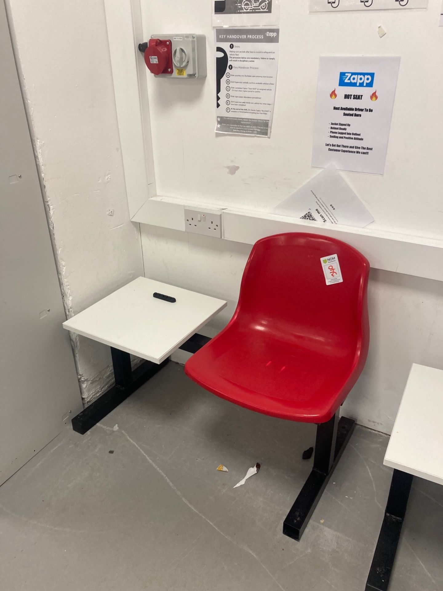 Plastic chair with table