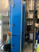 3 door blue freestanding locker