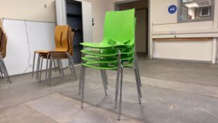 Plastic Lime Green Chair X4