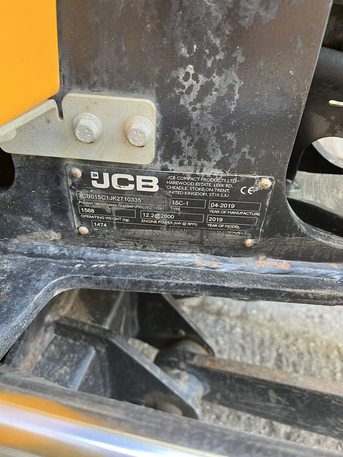 JCB 15C-1 MINI EXCAVATOR 2019 ONLY 860hrs, Mini Digger - Image 9 of 11
