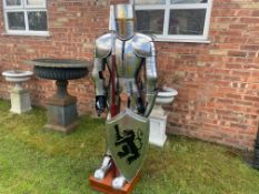LIFESIZE HUGE STEEL SUIT OF ARMOUR ON STAND