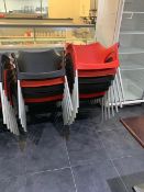 12 Red/ 12 Black Stacking Bistro Chairs
