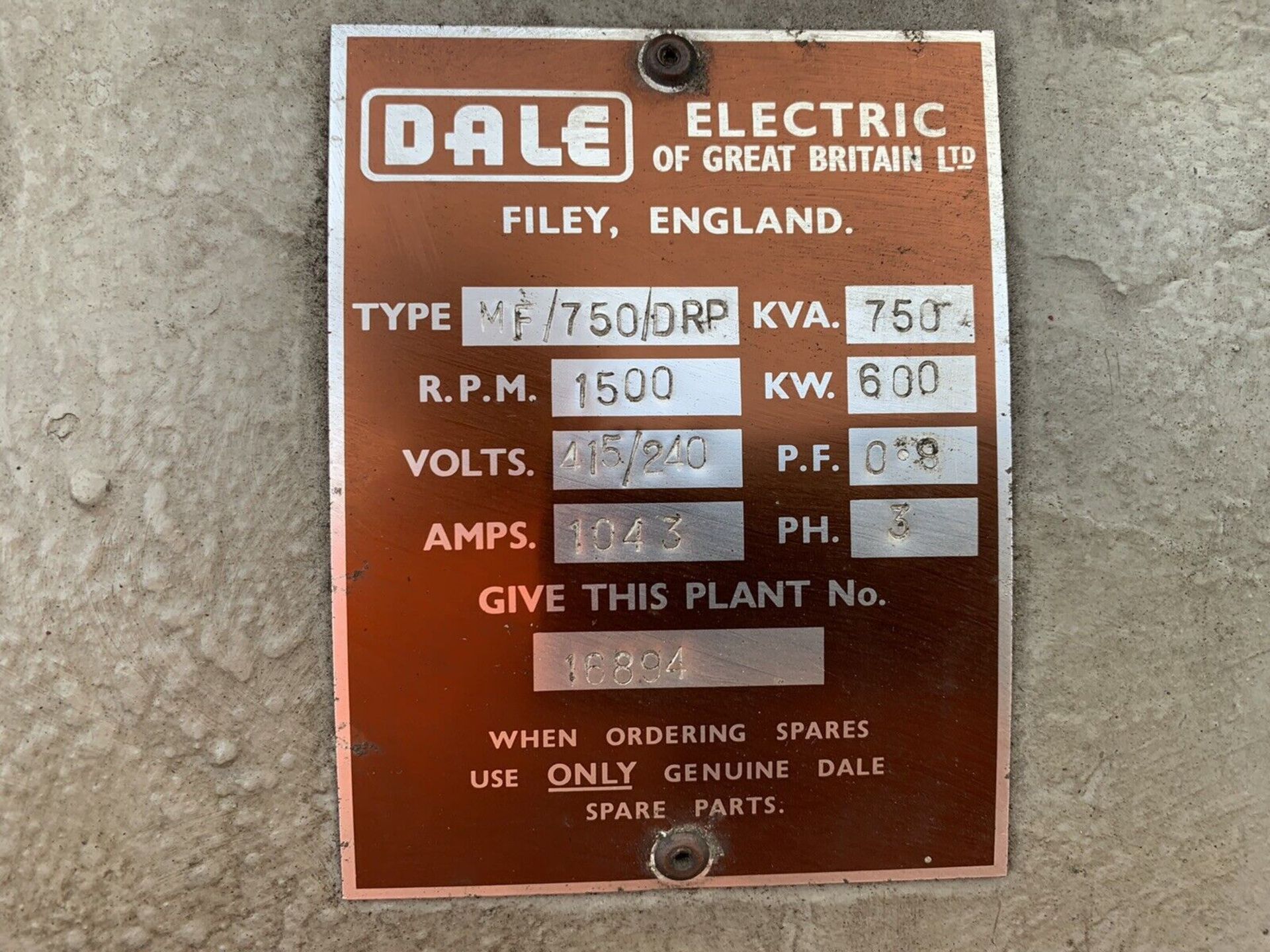 750 KVA DALE Generator PAXMAN V12 Engine - Image 8 of 8