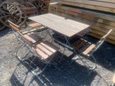 German Brauhaus Heavy Duty Iron Kd Pub Table And 6 X Chairs