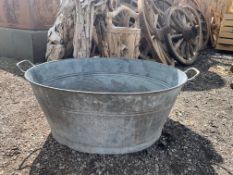 Large Antique Zinc Oval Bathtub Planter