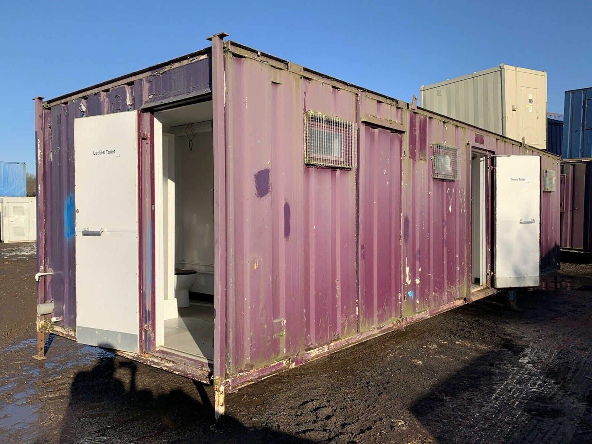 Portable Toilet Block With Shower Drying Room Site Cabin Steel Container 32ft