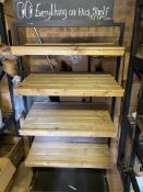 Cast iron and wooden shelving unit