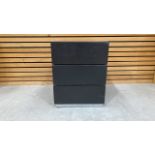 Black Wooden Cabinet With 2 Drawers