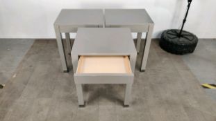 Side Table with Drawer - Grey Gloss Finished x3
