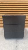 Black Wooden Cabinet With 2 Drawers