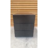 Black Wooden Cabinet With 2 Drawers