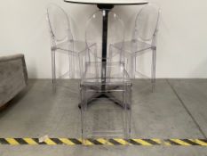 Set Of Three Clear Plastic Bar Chairs