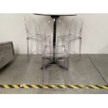 Set Of Three Clear Plastic Bar Chairs