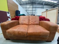 Brown Leather 2 Seater Sofa