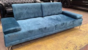 Turquoise Soft 3 Seater Sofa
