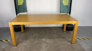 Large Wooden Table With Chromed Feet