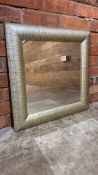 Square Wall Mirror With Gold Coloured Frame x2