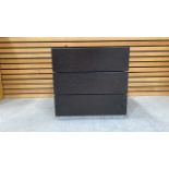 Black Wooden Cabinet With 2 Drawers