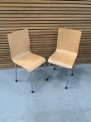 Light Woodgrain Effect Commercial Grade Chairs Set of 2