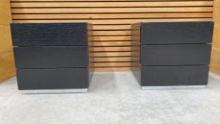 Black Wooden Cabinet With 2 Drawers X2