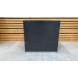 Black Wooden Cabinet With 2 Drawers