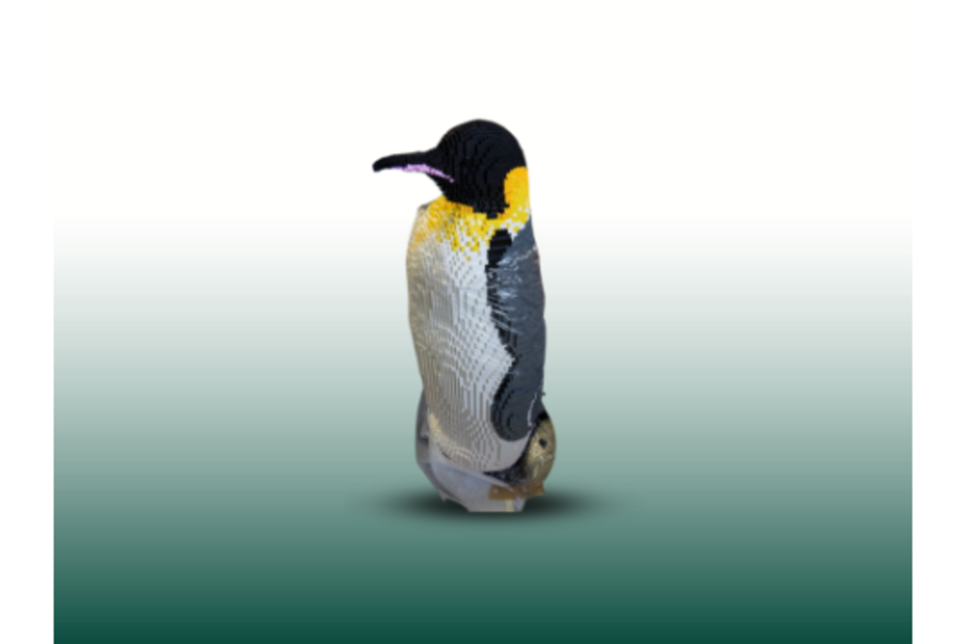 Large Penguin Plastic Brick Statue