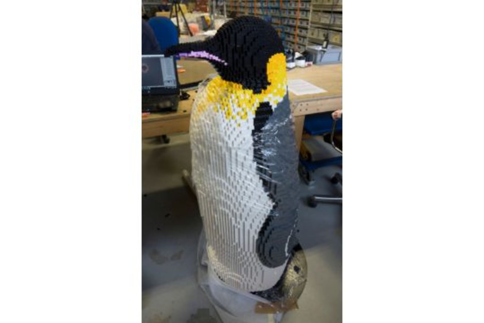 Large Penguin Plastic Brick Statue - Image 2 of 2