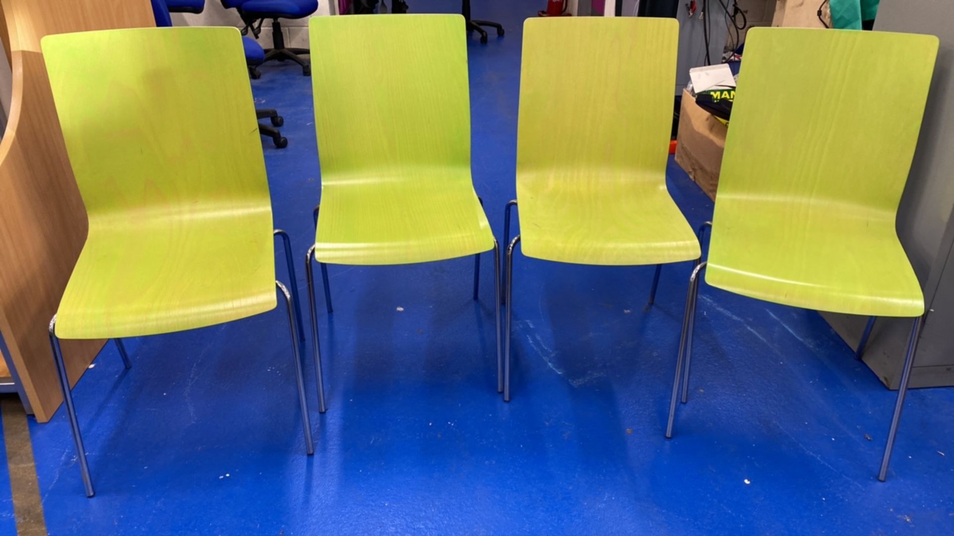 Green Washed Wooden Chair X6