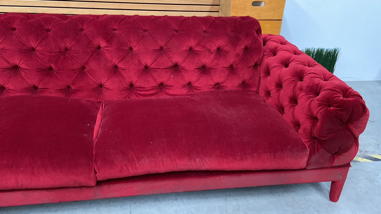 CTS Salotti Red Large Sofa - Image 3 of 10