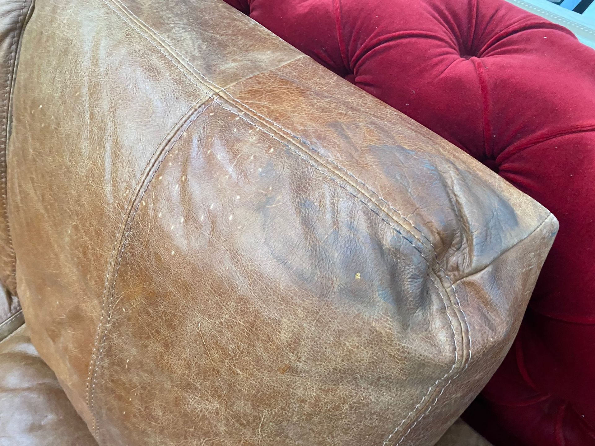 Brown Leather 2 Seater Sofa - Image 6 of 6