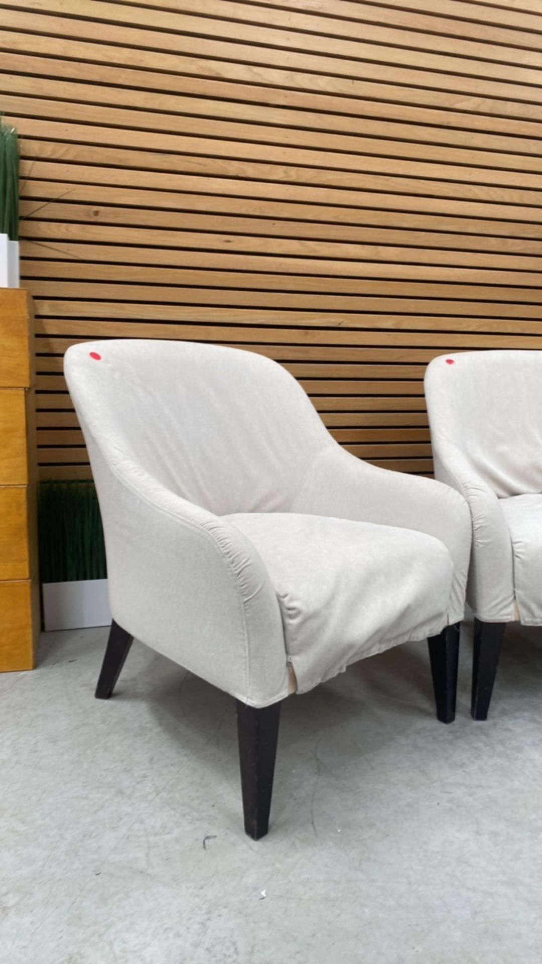 Set Of 2 Cream Upholstered Armchairs - Image 3 of 4