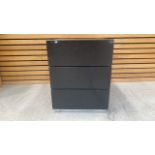 Black Wooden Cabinet With 2 Drawers