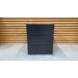 Black Wooden Cabinet With 2 Drawers