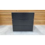 Black Wooden Cabinet With 2 Drawers