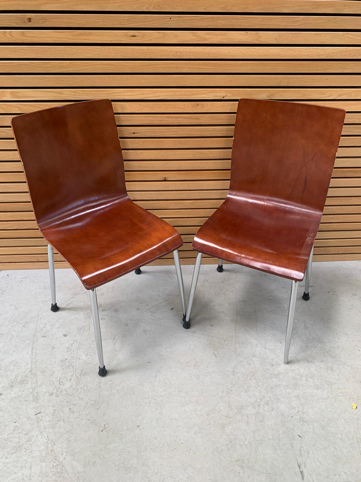 Dark Woodgrain Effect Commercial Grade Chairs Set - Image 2 of 6