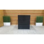 Black Wooden Cabinet With 2 Drawers X2