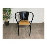 Adico 5008 Black Chair With Wooden Seat x4