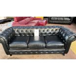 Black Chesterfield 3 Seater Sofa