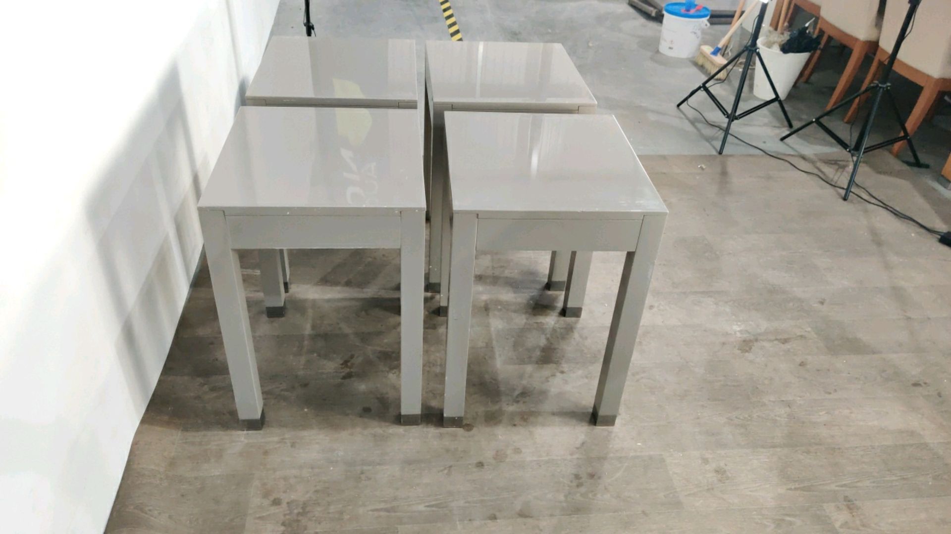 Side Table With Drawer - Grey Gloss Finished x4 - Image 3 of 7