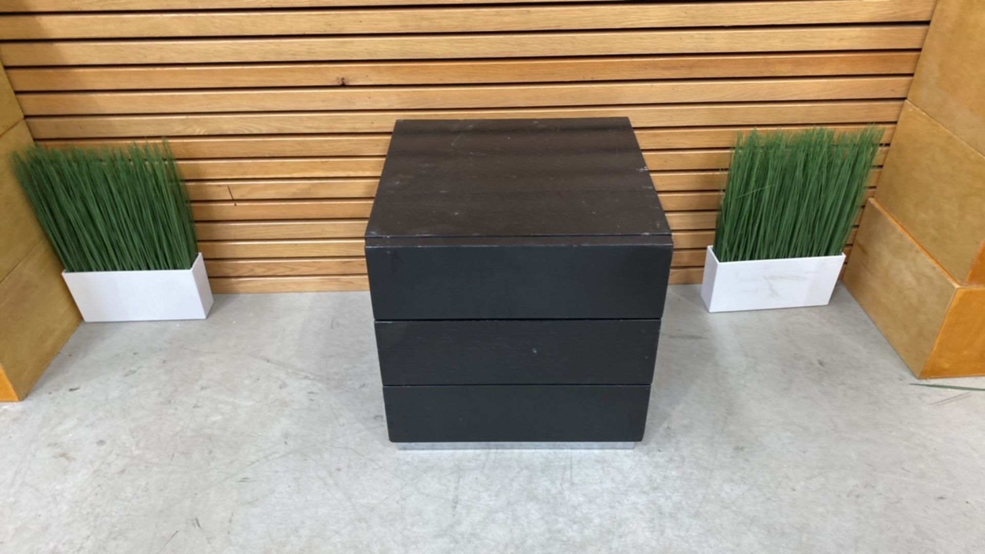 Black Wooden Side Table With 2 Draws - Image 2 of 5