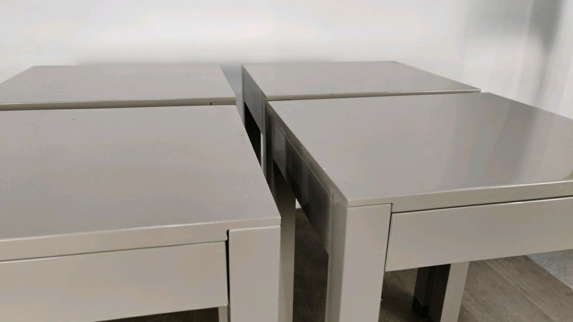 Side Table With Drawer - Grey Gloss Finished x4 - Image 5 of 7