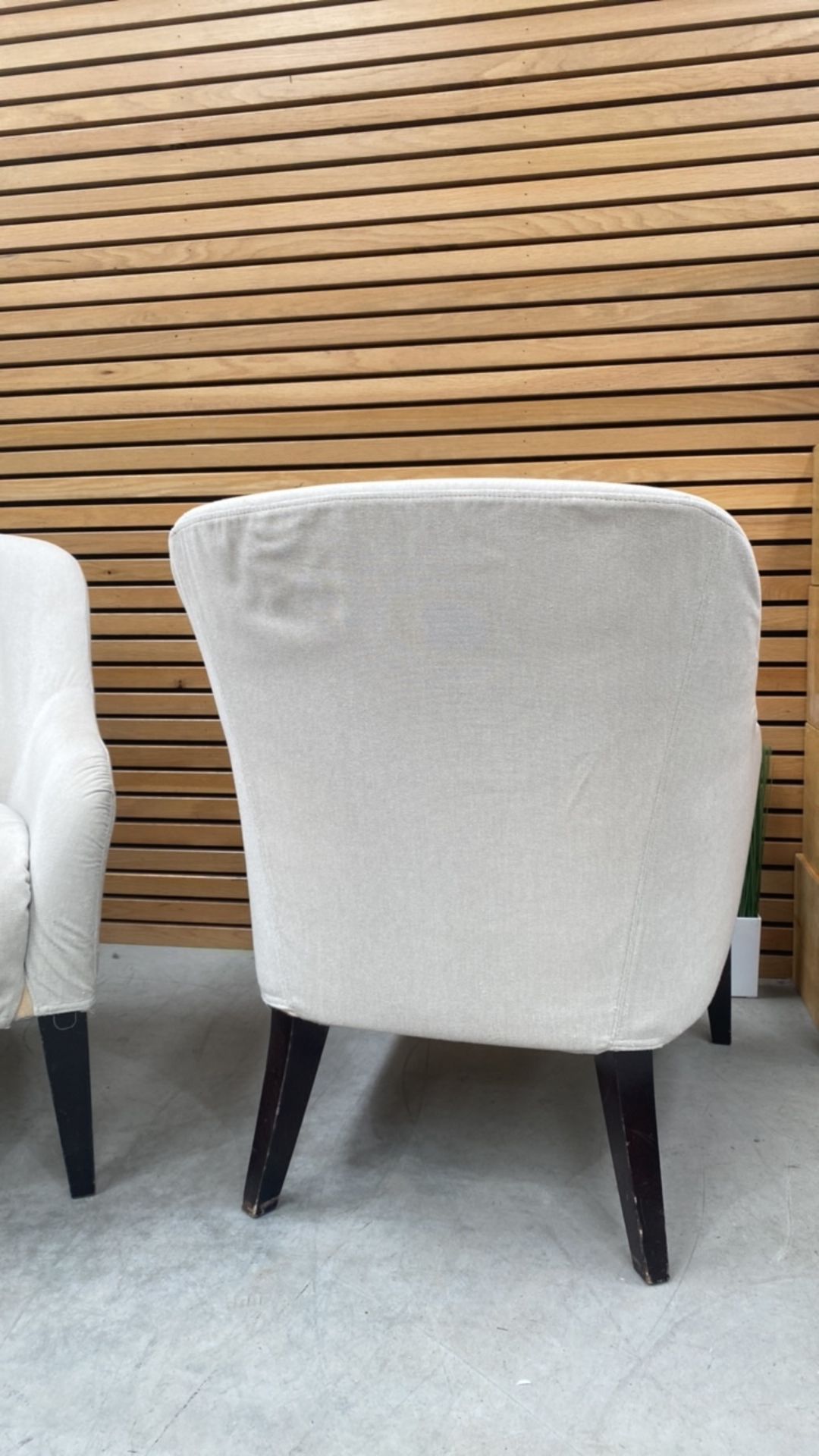 Set Of 2 Cream Upholstered Armchairs - Image 4 of 4