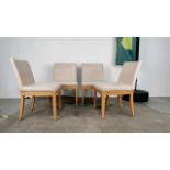 Billiani Wooden Framed Leather Effect Chair x4