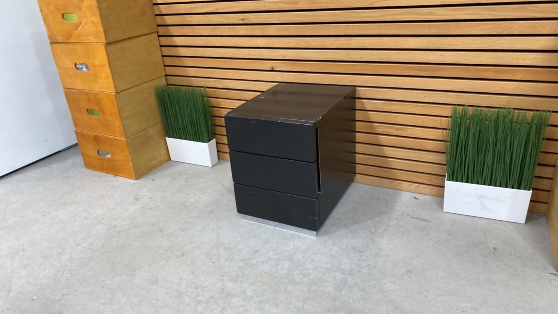 Black Wooden Side Table With 2 Draws - Image 3 of 6