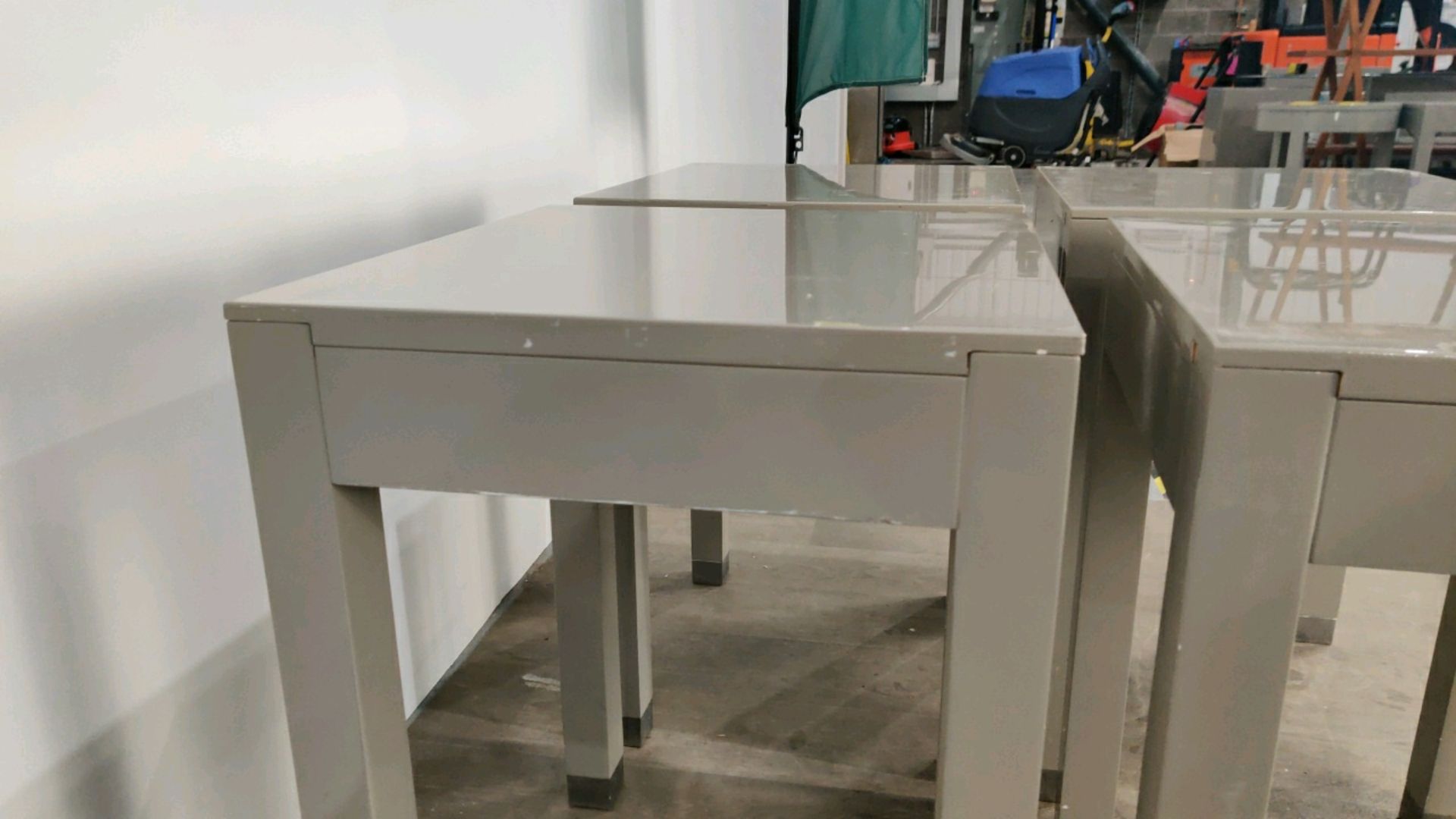 Side Table With Drawer - Grey Gloss Finished x4 - Image 7 of 7