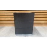 Black Wooden Cabinet With 2 Drawers