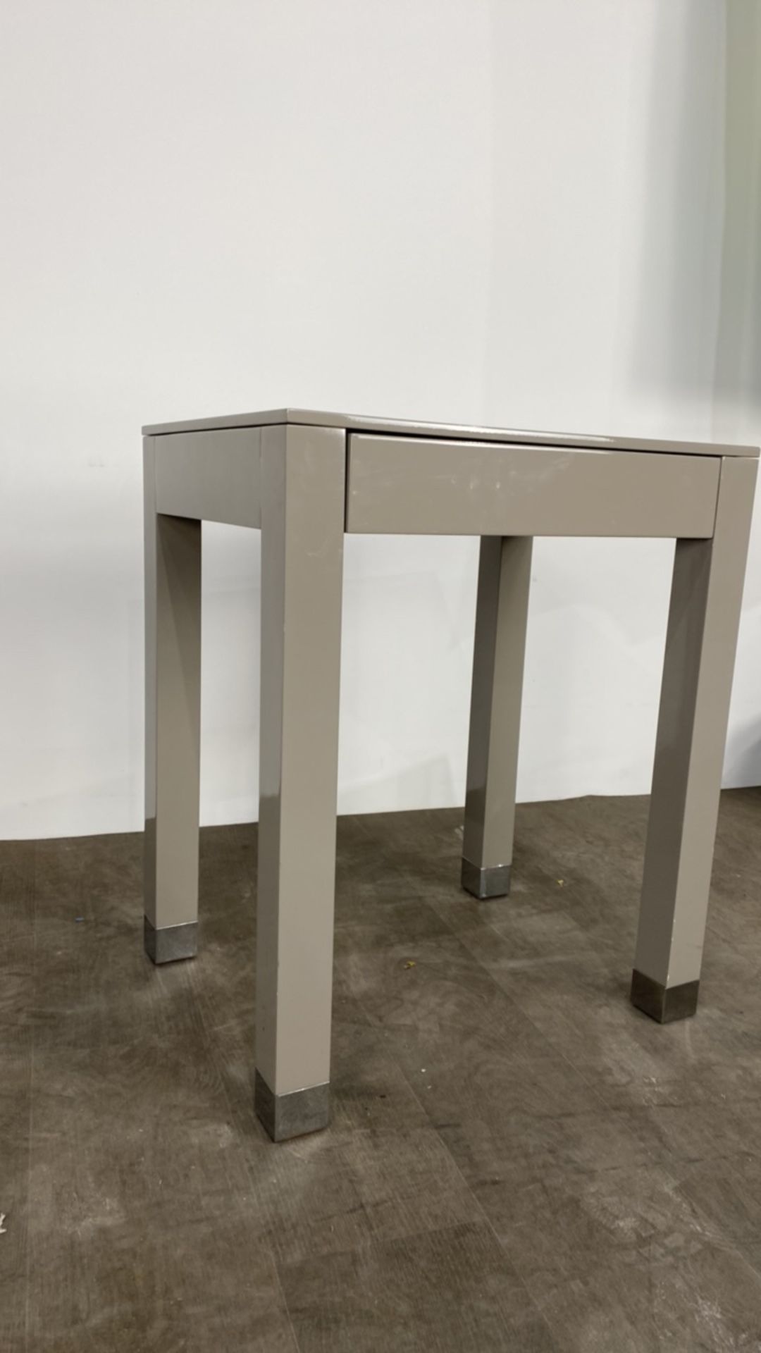 Side Table with Drawer - Grey Gloss Finished x4 - Image 3 of 3