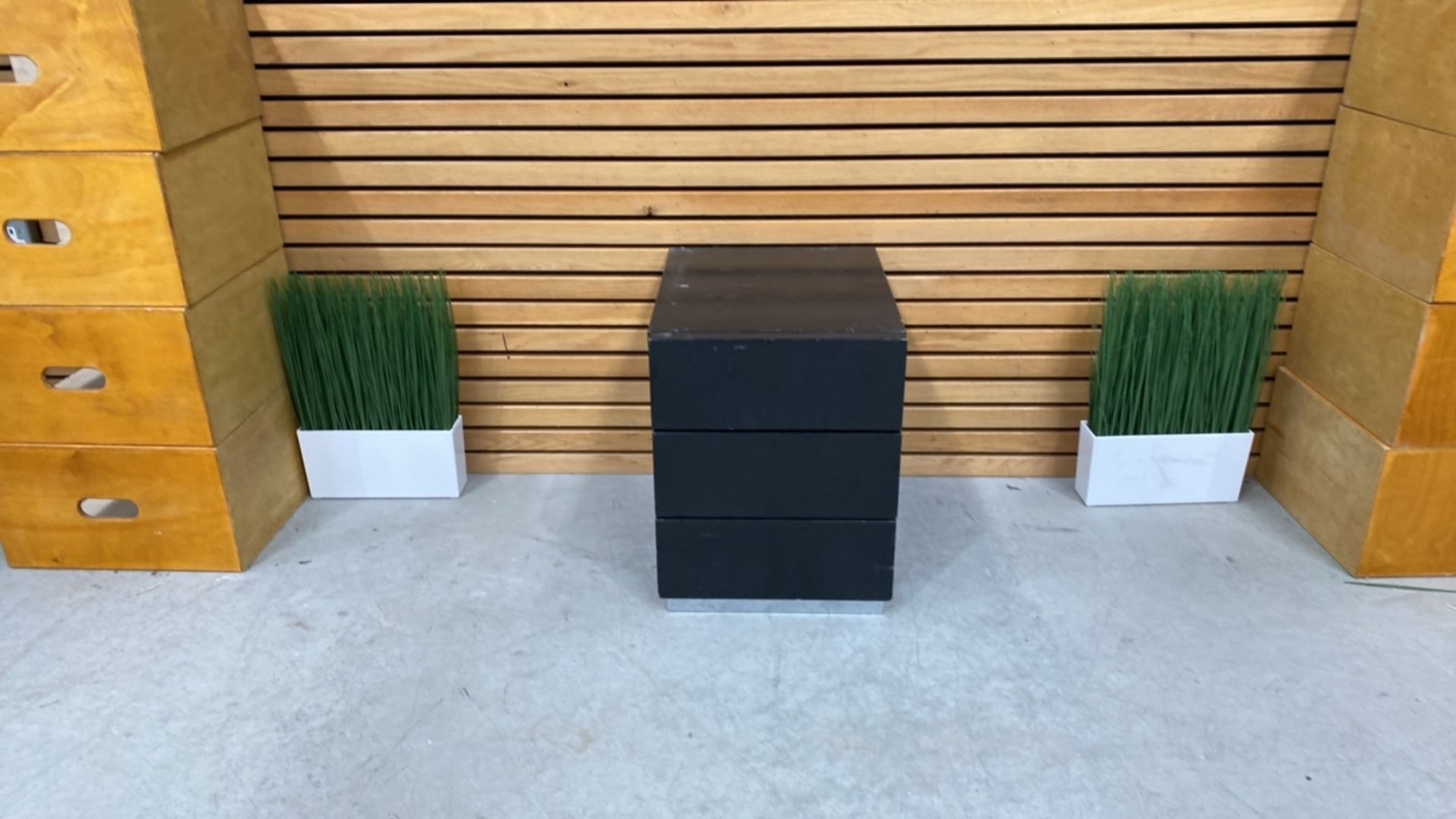Black Wooden Side Table With 2 Draws - Image 2 of 6