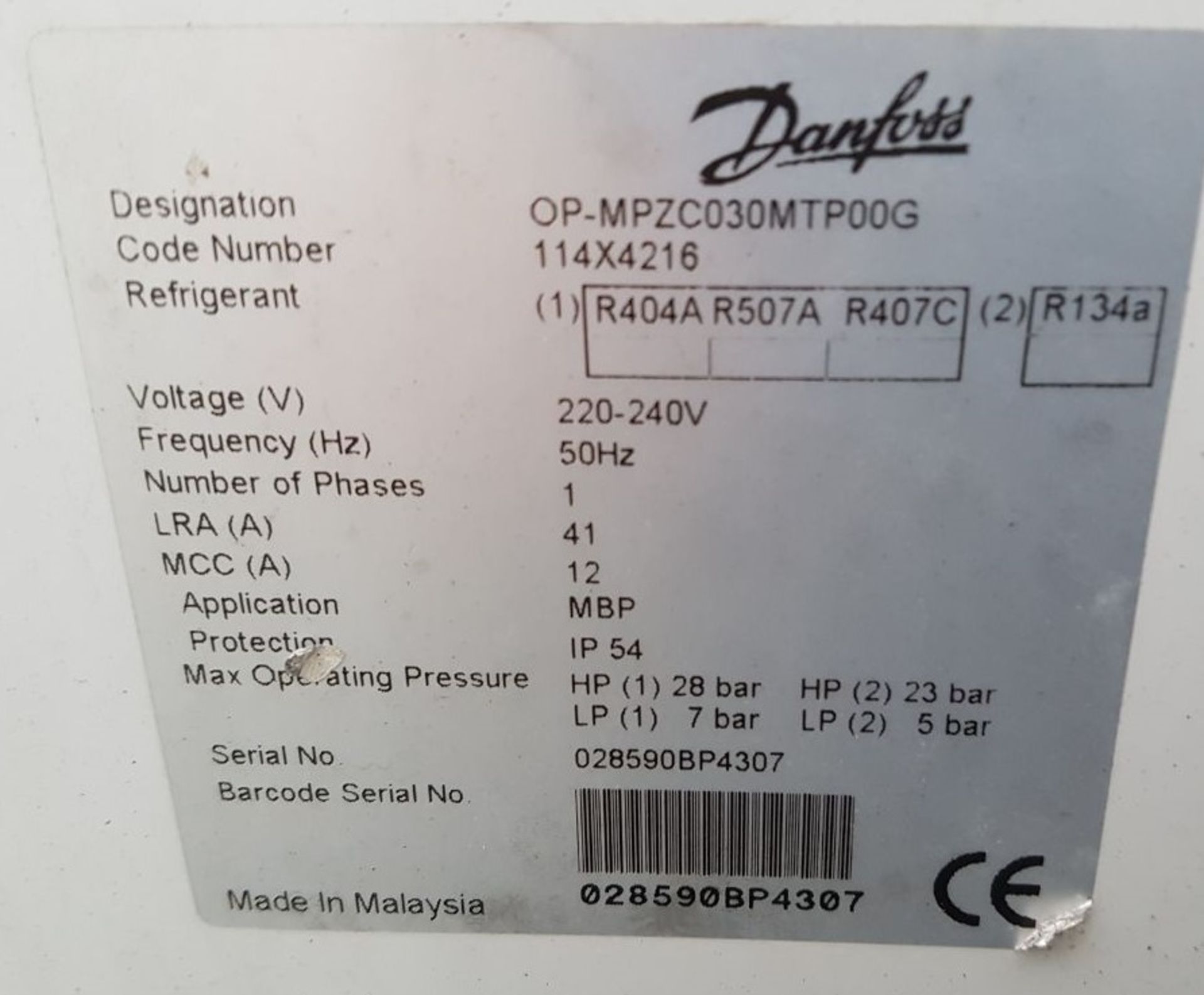 Danfoss Packaged Refrigeration Compressor Condenser Pack - Image 5 of 6